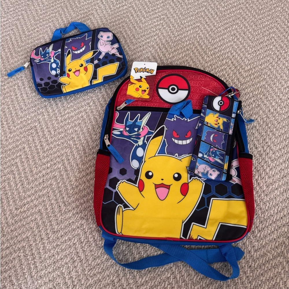 NWT Pokemon 5 piece set backpack